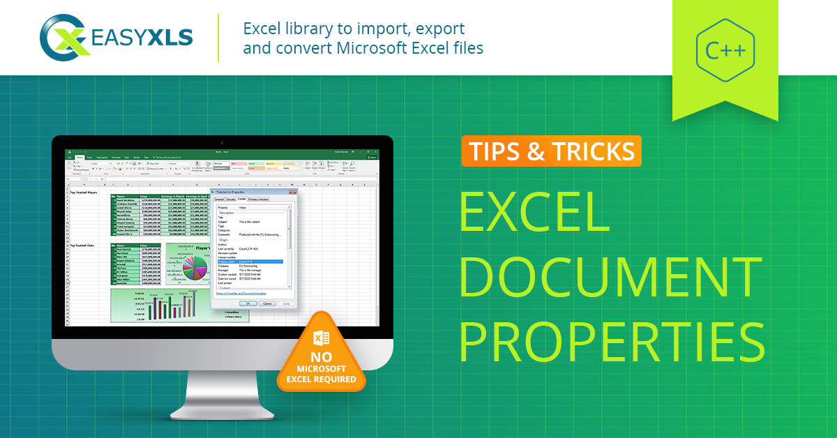 Summary and custom properties for Excel file in C++ | EasyXLS Guide