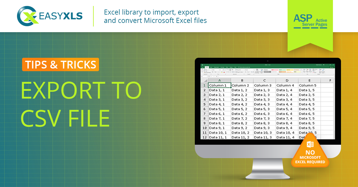 Export Data To CSV File In Classic ASP EasyXLS Guide