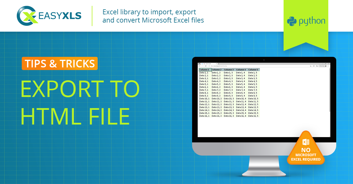 Export Data To HTML File In Python EasyXLS Guide