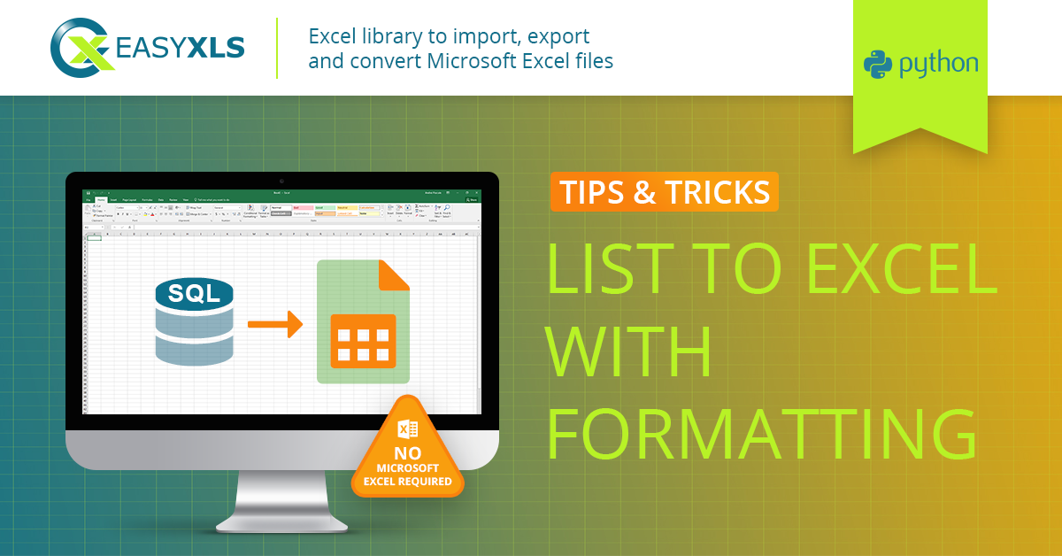 Export List To Excel With Formatting In Python EasyXLS Guide